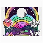 Rainbow Fun Cute Minimal Doodle Drawing Art Large Glasses Cloth Front