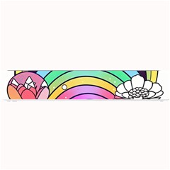 Rainbow Fun Cute Minimal Doodle Drawing Art Small Bar Mat by Jancukart