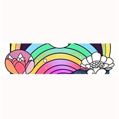 Rainbow Fun Cute Minimal Doodle Drawing Art Large Bar Mat