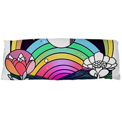 Rainbow Fun Cute Minimal Doodle Drawing Art Body Pillow Case Dakimakura (two Sides) by Jancukart