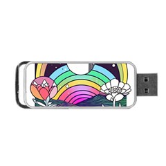 Rainbow Fun Cute Minimal Doodle Drawing Art Portable Usb Flash (two Sides)