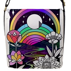 Rainbow Fun Cute Minimal Doodle Drawing Art Flap Closure Messenger Bag (s)