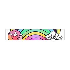 Rainbow Fun Cute Minimal Doodle Drawing Art Premium Plush Fleece Scarf (mini) by Jancukart