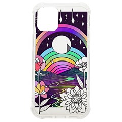 Rainbow Fun Cute Minimal Doodle Drawing Art Iphone 12 Mini Tpu Uv Print Case	