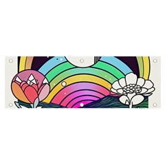 Rainbow Fun Cute Minimal Doodle Drawing Art Banner And Sign 6  X 2 