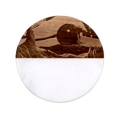 Surrealist Fantasy Dream Nature Classic Marble Wood Coaster (Round) 