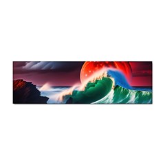 Sea Ocean Waves Rocks Sunset Artwork Sticker (bumper)