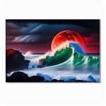 Sea Ocean Waves Rocks Sunset Artwork Postcard 4 x 6  (Pkg of 10) Front