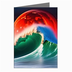 Sea Ocean Waves Rocks Sunset Artwork Greeting Cards (pkg Of 8) by Jancukart