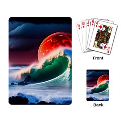 Sea Ocean Waves Rocks Sunset Artwork Playing Cards Single Design (rectangle)