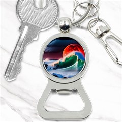 Sea Ocean Waves Rocks Sunset Artwork Bottle Opener Key Chain by Jancukart