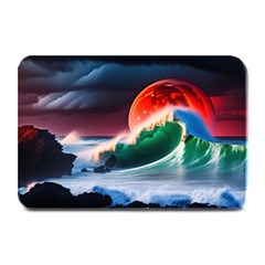 Sea Ocean Waves Rocks Sunset Artwork Plate Mats by Jancukart