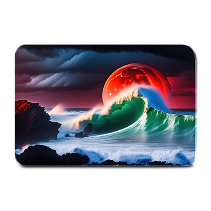 Sea Ocean Waves Rocks Sunset Artwork Plate Mats