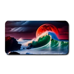 Sea Ocean Waves Rocks Sunset Artwork Medium Bar Mat by Jancukart