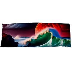 Sea Ocean Waves Rocks Sunset Artwork Body Pillow Case Dakimakura (two Sides) by Jancukart