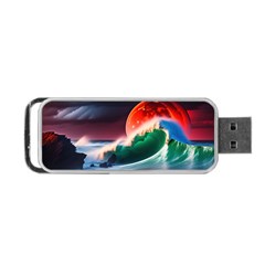 Sea Ocean Waves Rocks Sunset Artwork Portable Usb Flash (one Side)