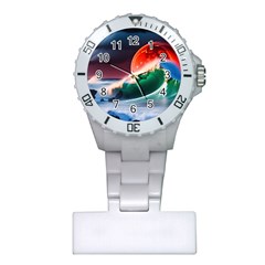 Sea Ocean Waves Rocks Sunset Artwork Plastic Nurses Watch by Jancukart