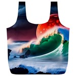 Sea Ocean Waves Rocks Sunset Artwork Full Print Recycle Bag (XL) Front