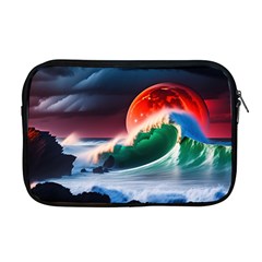 Sea Ocean Waves Rocks Sunset Artwork Apple Macbook Pro 17  Zipper Case by Jancukart