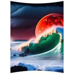 Sea Ocean Waves Rocks Sunset Artwork Back Support Cushion by Jancukart