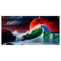 Sea Ocean Waves Rocks Sunset Artwork Banner And Sign 8  X 4 