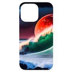 Sea Ocean Waves Rocks Sunset Artwork Iphone 14 Pro Max Black Uv Print Case by Jancukart