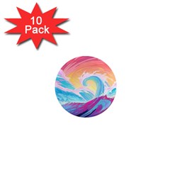 Waves Ocean Sea Tsunami Nautical 9 1  Mini Magnet (10 Pack) 