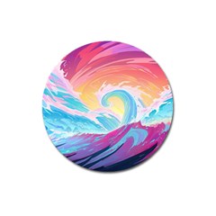 Waves Ocean Sea Tsunami Nautical 9 Magnet 3  (round) by Jancukart