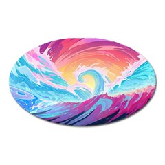 Waves Ocean Sea Tsunami Nautical 9 Oval Magnet