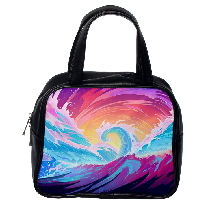 Waves Ocean Sea Tsunami Nautical 9 Classic Handbag (One Side)