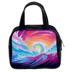 Waves Ocean Sea Tsunami Nautical 9 Classic Handbag (two Sides)