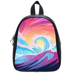 Waves Ocean Sea Tsunami Nautical 9 School Bag (small) by Jancukart