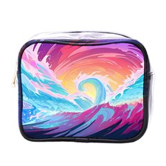 Waves Ocean Sea Tsunami Nautical 9 Mini Toiletries Bag (one Side) by Jancukart