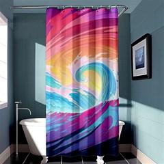 Waves Ocean Sea Tsunami Nautical 9 Shower Curtain 36  X 72  (stall)  by Jancukart