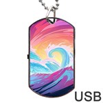 Waves Ocean Sea Tsunami Nautical 9 Dog Tag USB Flash (Two Sides) Back