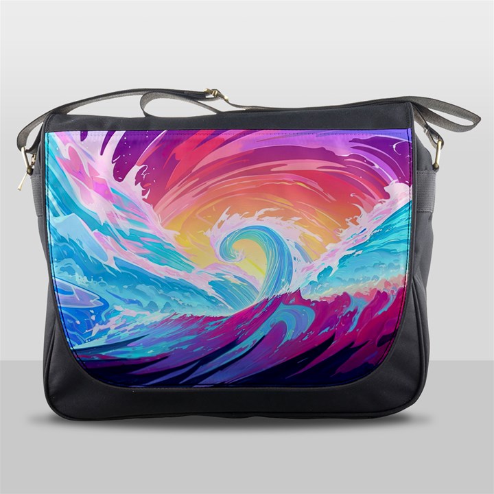 Waves Ocean Sea Tsunami Nautical 9 Messenger Bag