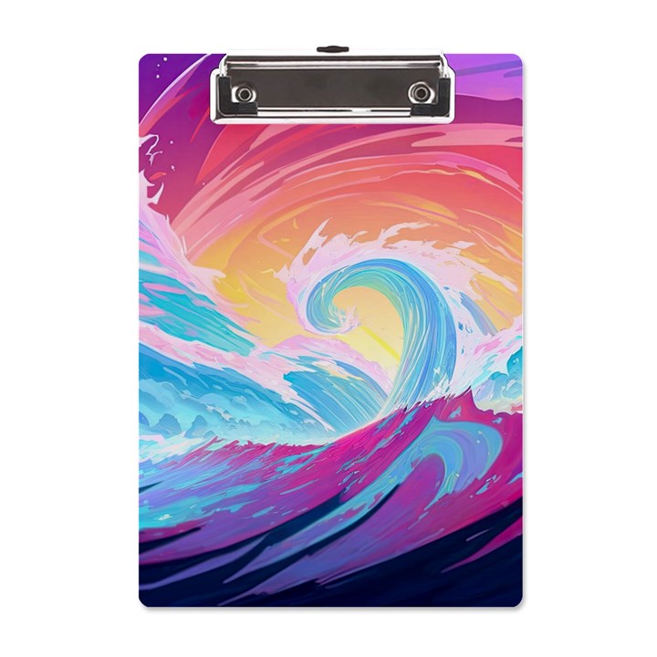 Waves Ocean Sea Tsunami Nautical 9 A5 Acrylic Clipboard