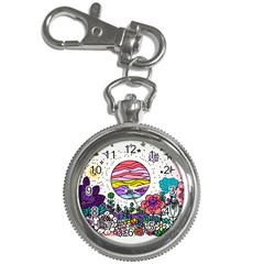 Rainbow Fun Cute Minimal Doodle Drawing Key Chain Watches