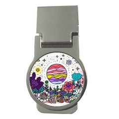 Rainbow Fun Cute Minimal Doodle Drawing Money Clips (round) 