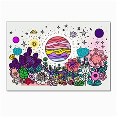 Rainbow Fun Cute Minimal Doodle Drawing Postcards 5  X 7  (pkg Of 10) by Jancukart