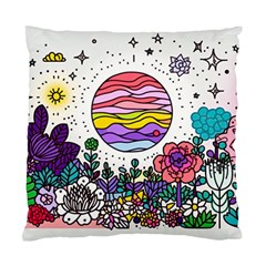 Rainbow Fun Cute Minimal Doodle Drawing Standard Cushion Case (two Sides)