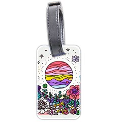 Rainbow Fun Cute Minimal Doodle Drawing Luggage Tag (two Sides)