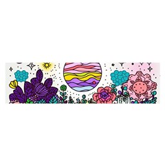 Rainbow Fun Cute Minimal Doodle Drawing Oblong Satin Scarf (16  X 60 )