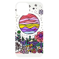 Rainbow Fun Cute Minimal Doodle Drawing Iphone 14 Black Uv Print Case