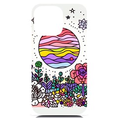 Rainbow Fun Cute Minimal Doodle Drawing Iphone 14 Pro Max Black Uv Print Case