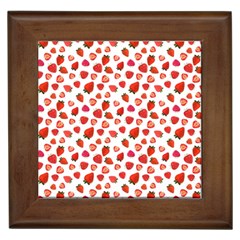 Watercolor Strawberry Framed Tile by SychEva