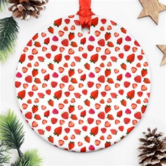 Watercolor Strawberry Ornament (round) by SychEva