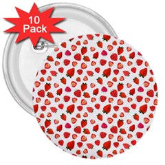 Watercolor Strawberry 3  Buttons (10 Pack)  by SychEva