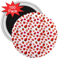 Watercolor Strawberry 3  Magnets (100 Pack) by SychEva