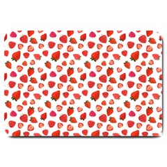 Watercolor Strawberry Large Doormat by SychEva